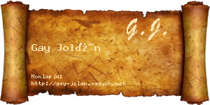 Gay Jolán névjegykártya