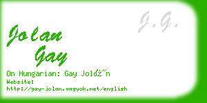 jolan gay business card